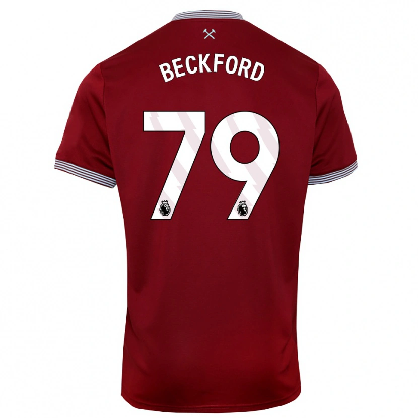 Danxen Kinderen Lewis Beckford #79 Bourgondisch Wit Thuisshirt Thuistenue 2025/26 T-Shirt