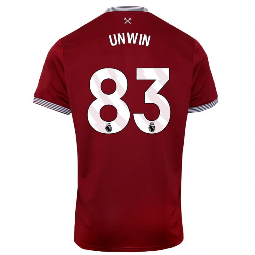 Danxen Kinderen Jonathan Unwin #83 Bourgondisch Wit Thuisshirt Thuistenue 2025/26 T-Shirt