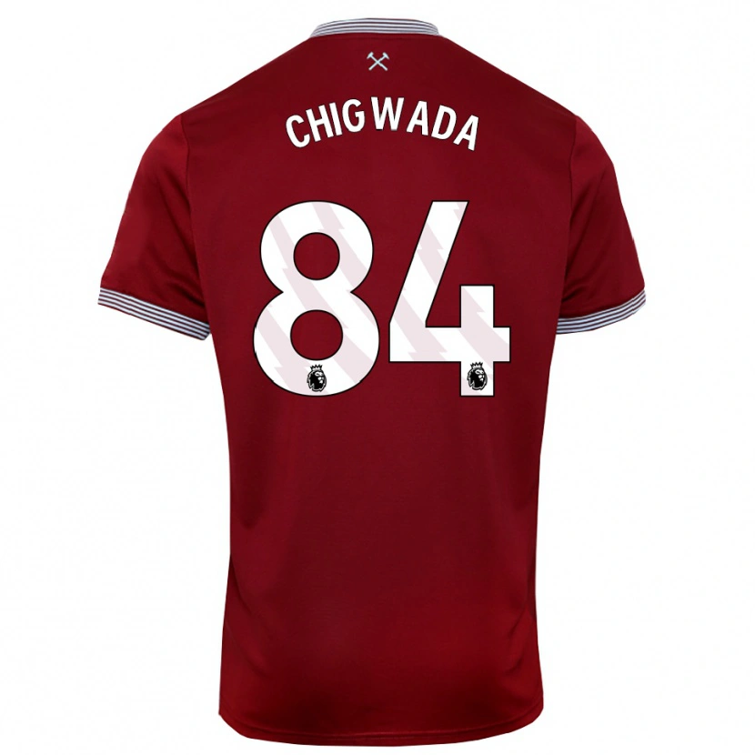 Danxen Kinderen David Chigwada #84 Bourgondisch Wit Thuisshirt Thuistenue 2025/26 T-Shirt