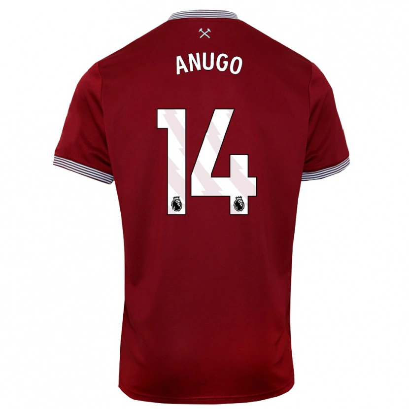 Danxen Kinderen David Anugo #14 Bourgondisch Wit Thuisshirt Thuistenue 2025/26 T-Shirt
