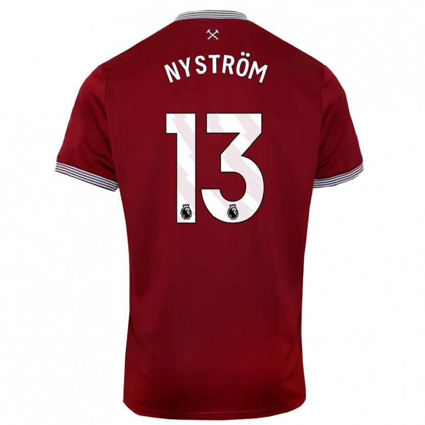 Danxen Kinderen Eva Nyström #13 Bourgondisch Wit Thuisshirt Thuistenue 2025/26 T-Shirt