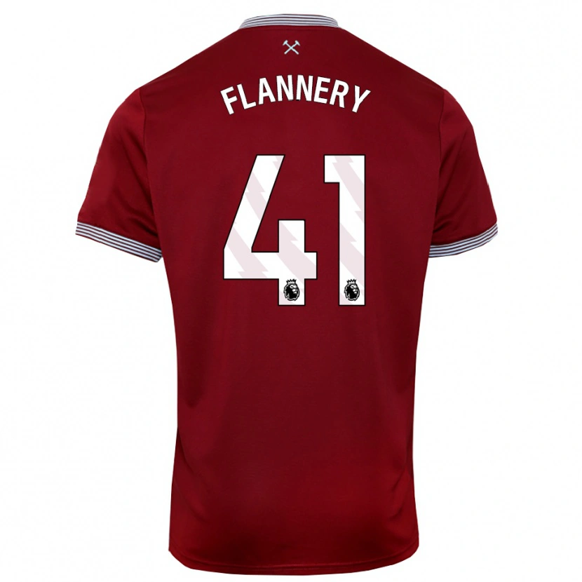 Danxen Kinderen Keira Flannery #41 Bourgondisch Wit Thuisshirt Thuistenue 2025/26 T-Shirt