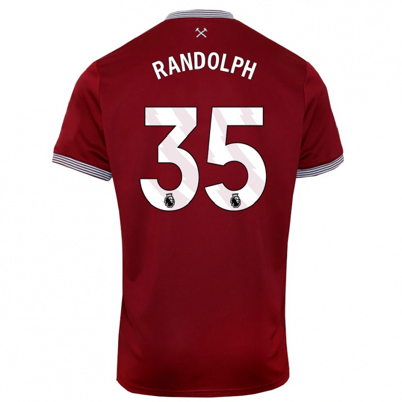 Danxen Kinderen Darren Randolph #35 Bourgondisch Wit Thuisshirt Thuistenue 2025/26 T-Shirt