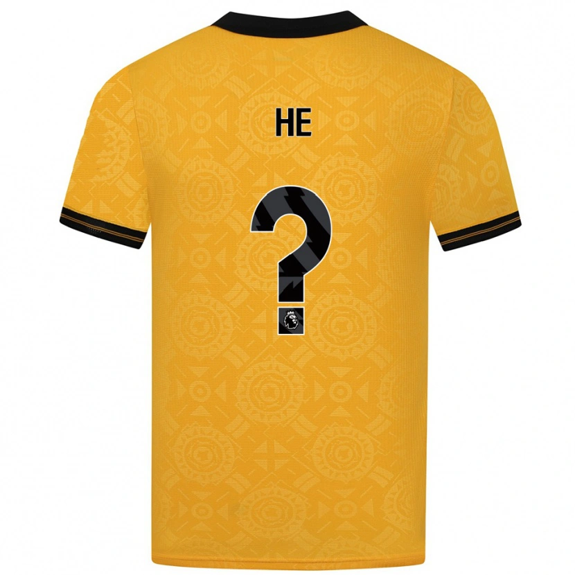 Danxen Kinderen Dongda He #0 Geel Zwart Thuisshirt Thuistenue 2025/26 T-Shirt