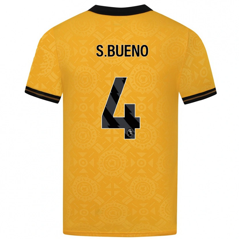 Danxen Kinderen Santiago Bueno #4 Geel Zwart Thuisshirt Thuistenue 2025/26 T-Shirt