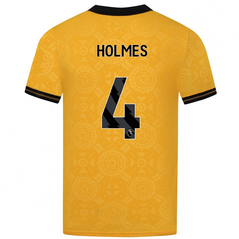 Danxen Kinderen Summer Holmes #4 Geel Zwart Thuisshirt Thuistenue 2025/26 T-Shirt