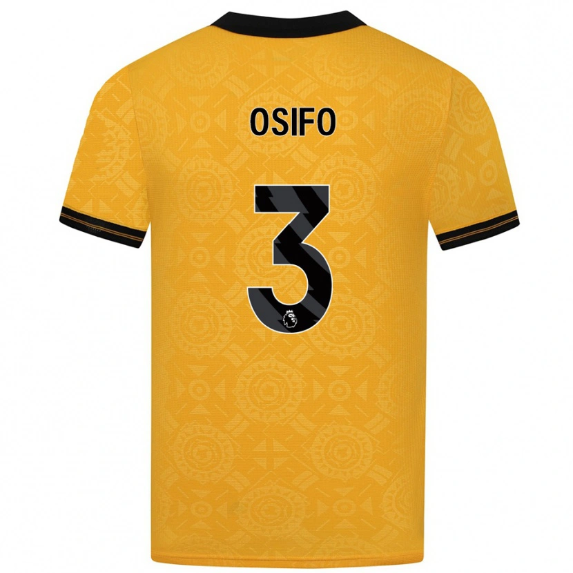 Danxen Kinderen David Osifo #3 Geel Zwart Thuisshirt Thuistenue 2025/26 T-Shirt