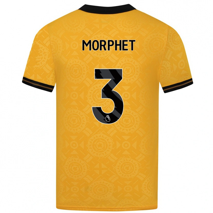 Danxen Kinderen Anna Morphet #3 Geel Zwart Thuisshirt Thuistenue 2025/26 T-Shirt