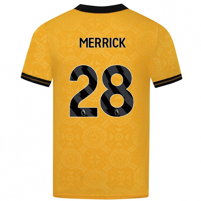 Danxen Kinderen Beth Merrick #28 Geel Zwart Thuisshirt Thuistenue 2025/26 T-Shirt