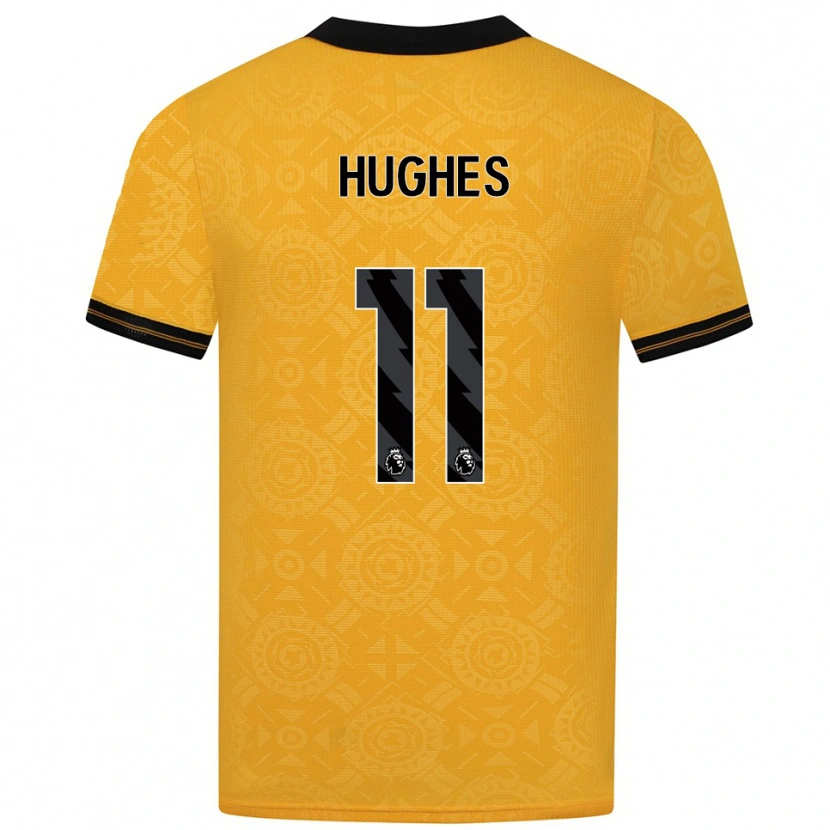Danxen Kinderen Amber Hughes #11 Geel Zwart Thuisshirt Thuistenue 2025/26 T-Shirt