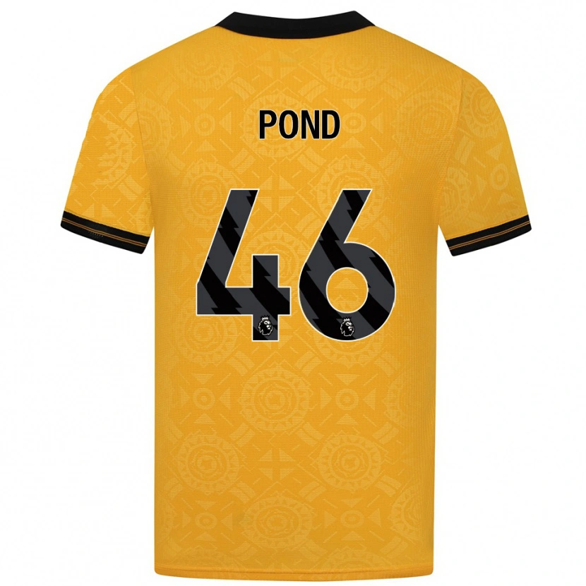Danxen Kinderen Alfie Pond #46 Geel Zwart Thuisshirt Thuistenue 2025/26 T-Shirt