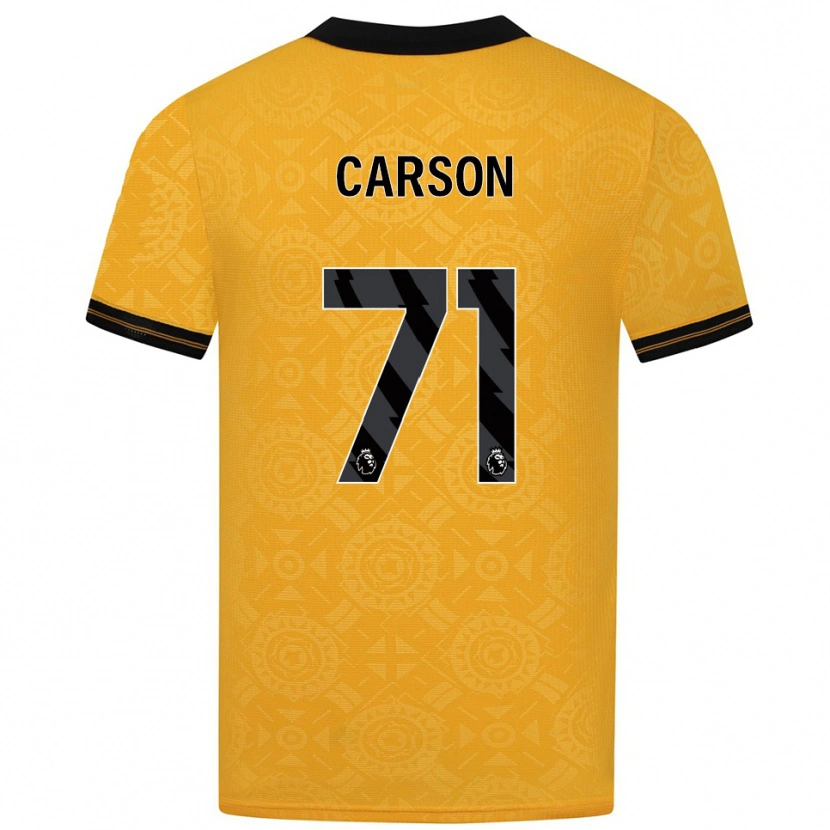 Danxen Kinderen Hayden Carson #71 Geel Zwart Thuisshirt Thuistenue 2025/26 T-Shirt