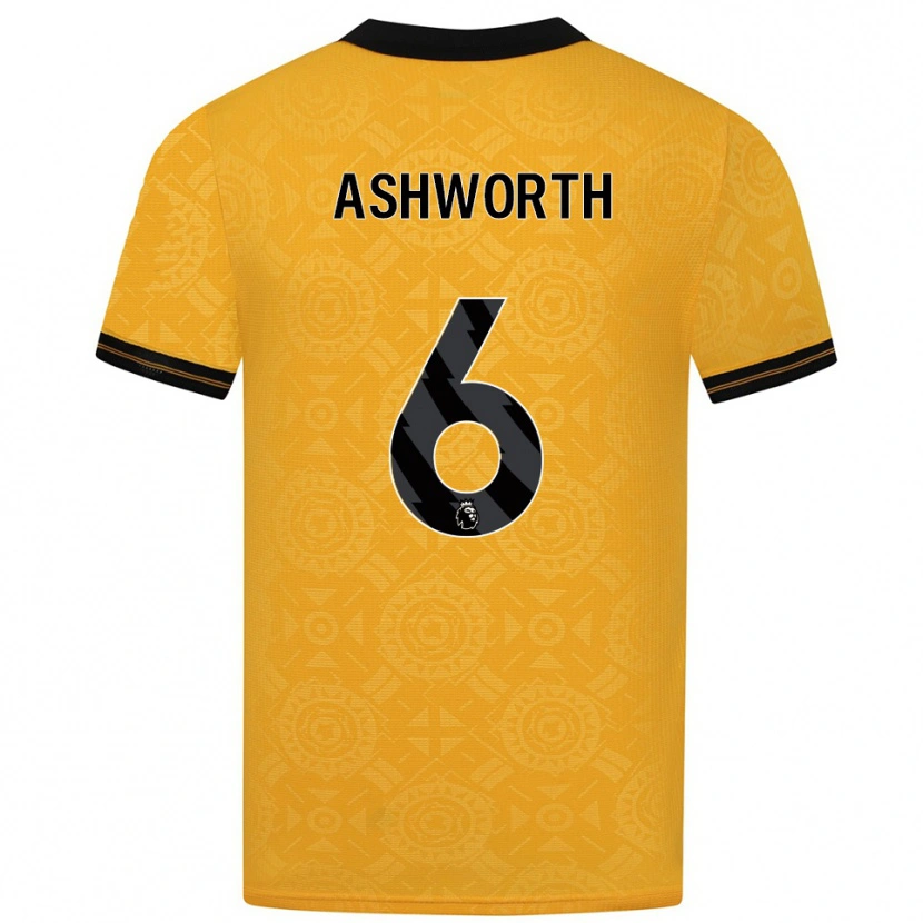 Danxen Kinderen Finn Ashworth #6 Geel Zwart Thuisshirt Thuistenue 2025/26 T-Shirt