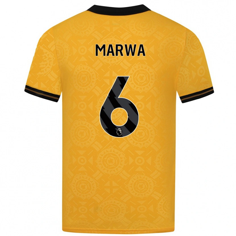 Danxen Kinderen Bjørn Marwa #6 Geel Zwart Thuisshirt Thuistenue 2025/26 T-Shirt