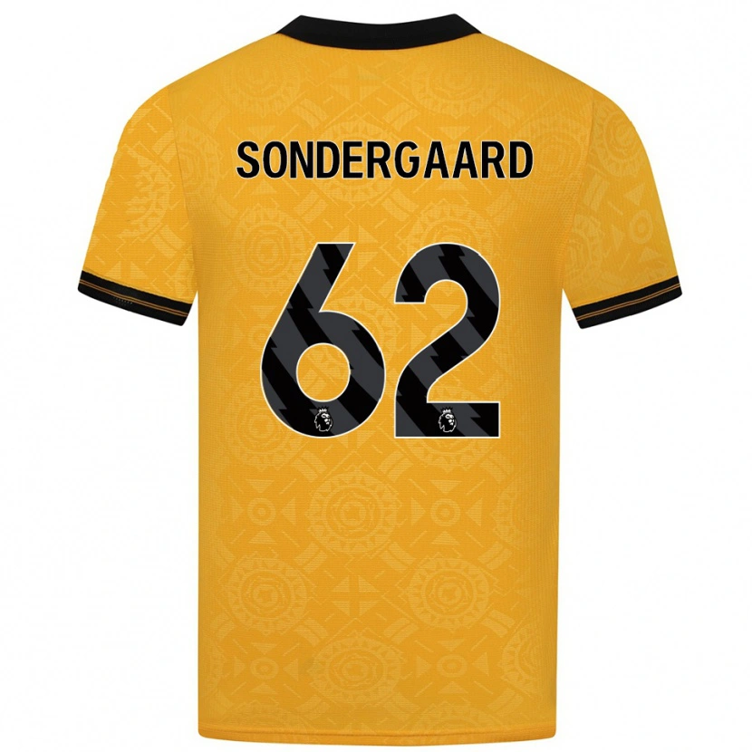 Danxen Kinderen Andreas Sondergaard #62 Geel Zwart Thuisshirt Thuistenue 2025/26 T-Shirt