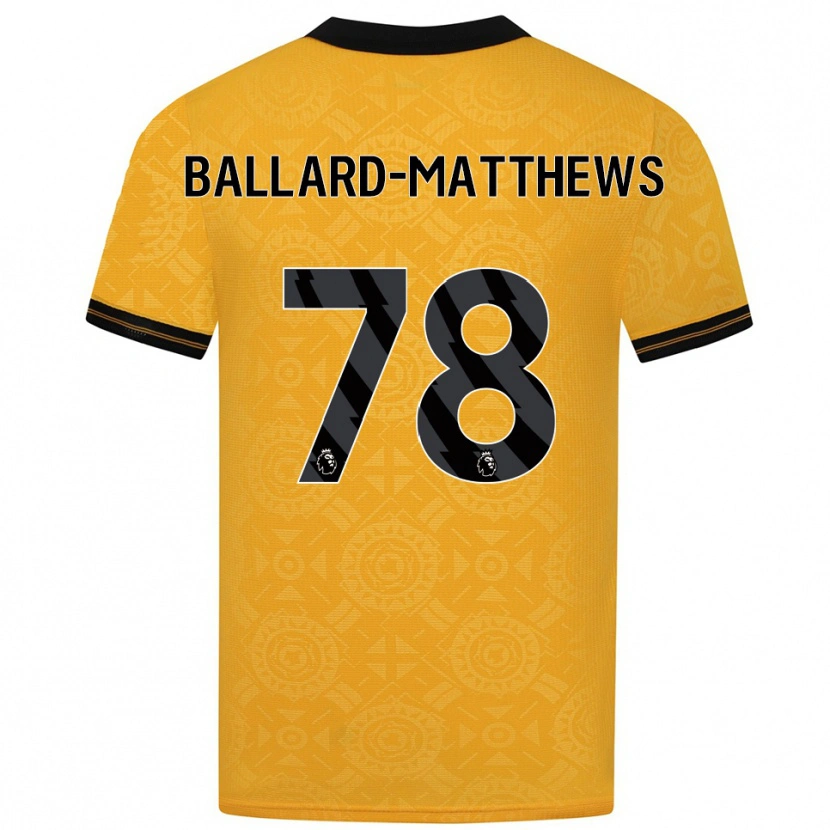 Danxen Kinderen Emilio Ballard-Matthews #78 Geel Zwart Thuisshirt Thuistenue 2025/26 T-Shirt