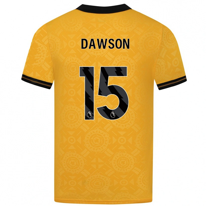 Danxen Kinderen Craig Dawson #15 Geel Zwart Thuisshirt Thuistenue 2025/26 T-Shirt