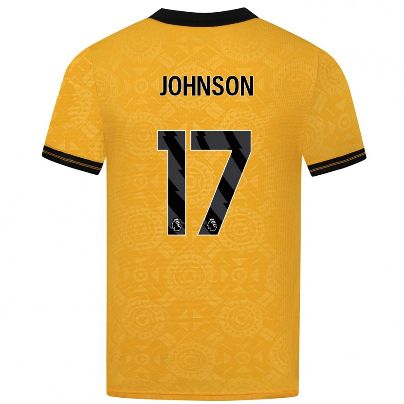 Danxen Kinderen Katie Johnson #17 Geel Zwart Thuisshirt Thuistenue 2025/26 T-Shirt