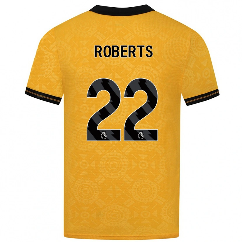 Danxen Kinderen Beth Roberts #22 Geel Zwart Thuisshirt Thuistenue 2025/26 T-Shirt