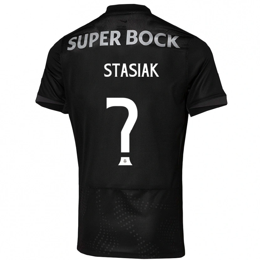 Danxen Kinderen Jakub Stasiak #0 Zwart Wit Uitshirt Uittenue 2025/26 T-Shirt