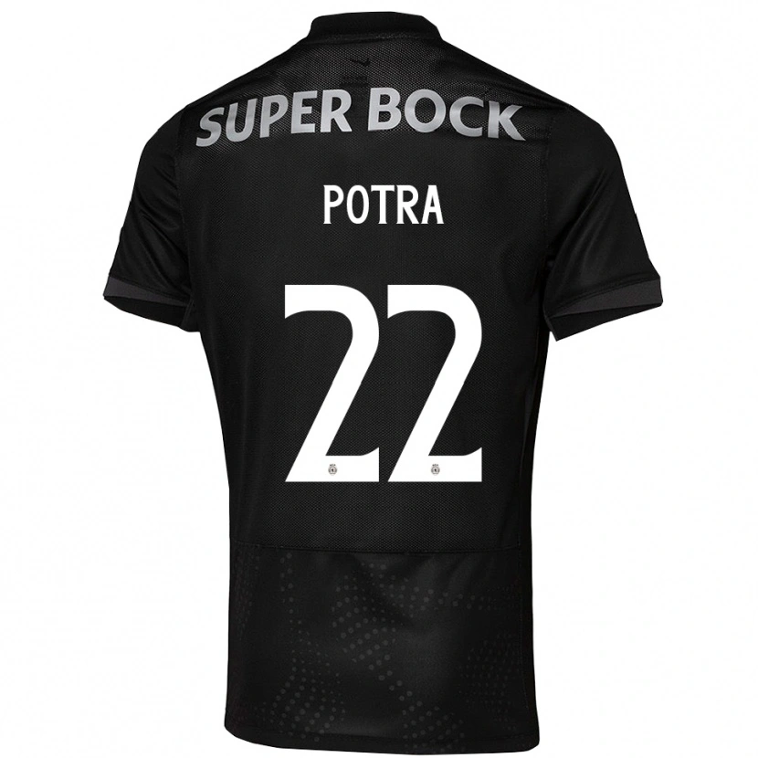 Danxen Kinderen Catarina Potra #22 Zwart Wit Uitshirt Uittenue 2025/26 T-Shirt