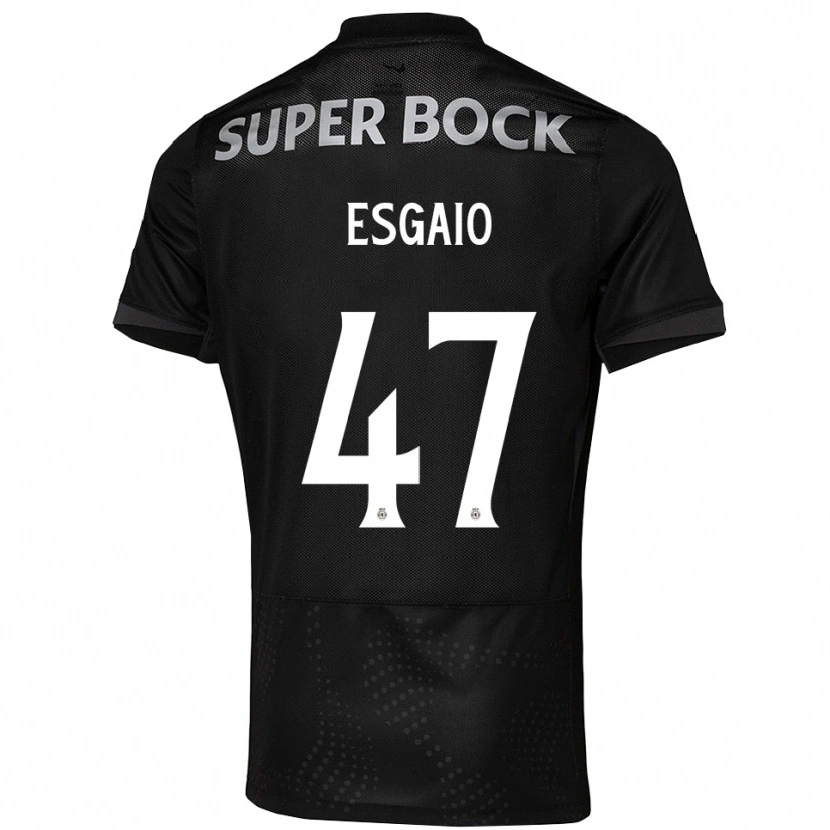 Danxen Kinderen Ricardo Esgaio #47 Zwart Wit Uitshirt Uittenue 2025/26 T-Shirt