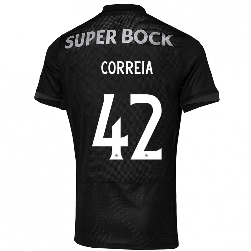 Danxen Kinderen Maísa Correia #42 Zwart Wit Uitshirt Uittenue 2025/26 T-Shirt