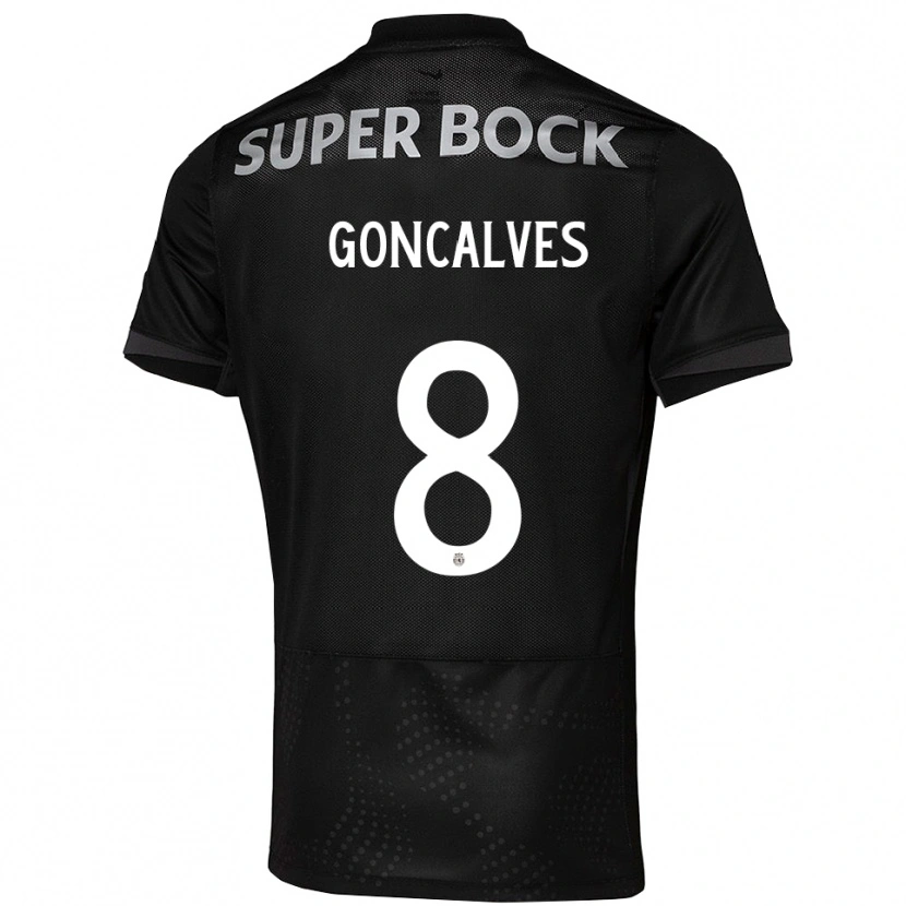 Danxen Kinderen Pedro Gonçalves #8 Zwart Wit Uitshirt Uittenue 2025/26 T-Shirt