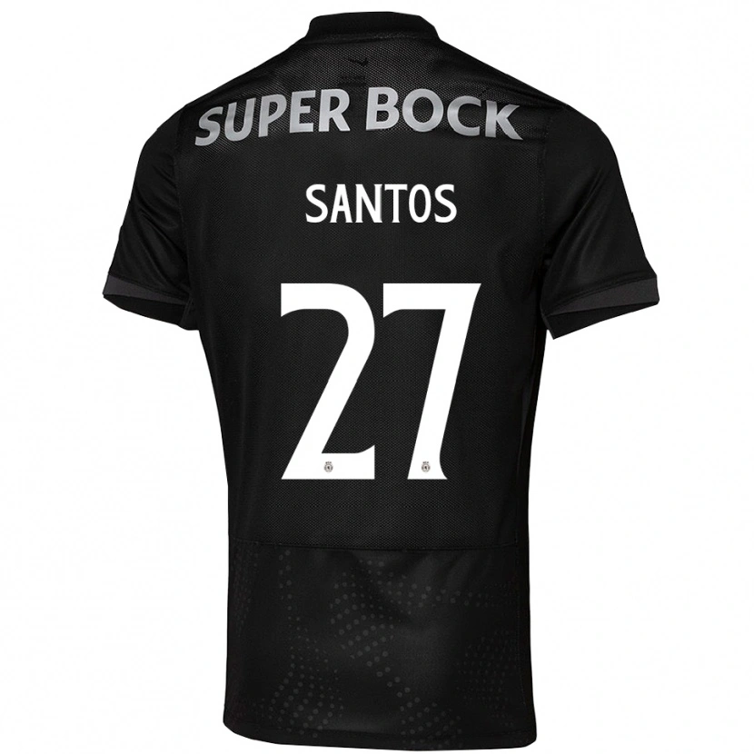 Danxen Kinderen Alisson Santos #27 Zwart Wit Uitshirt Uittenue 2025/26 T-Shirt
