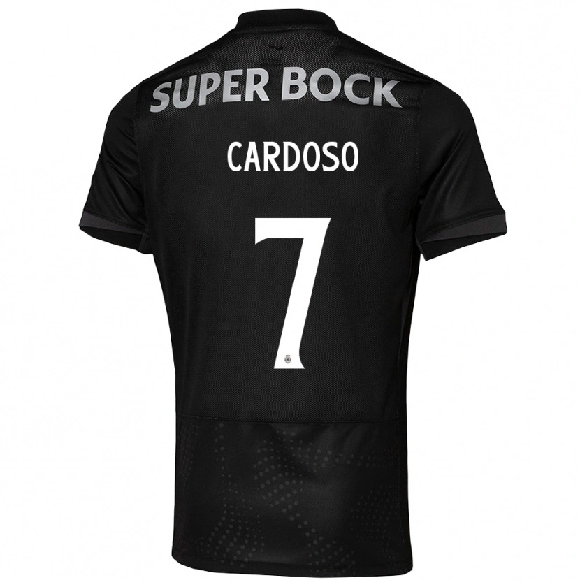 Danxen Kinderen Paulo Cardoso #7 Zwart Wit Uitshirt Uittenue 2025/26 T-Shirt
