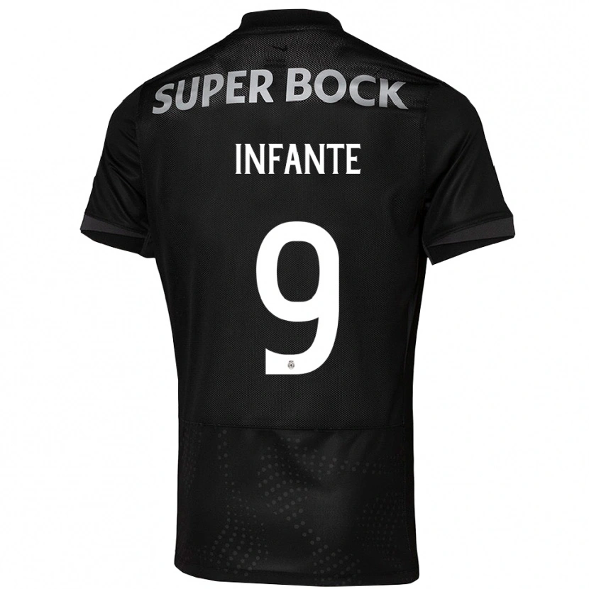 Danxen Kinderen João Infante #9 Zwart Wit Uitshirt Uittenue 2025/26 T-Shirt