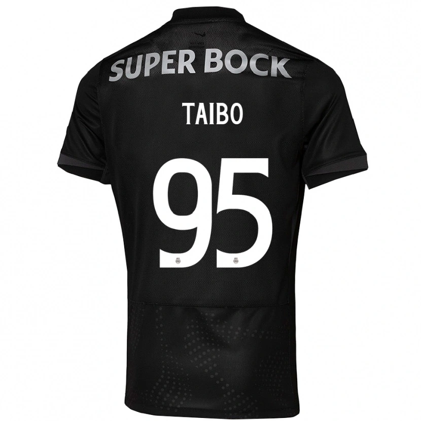 Danxen Kinderen Lucas Taibo #95 Zwart Wit Uitshirt Uittenue 2025/26 T-Shirt
