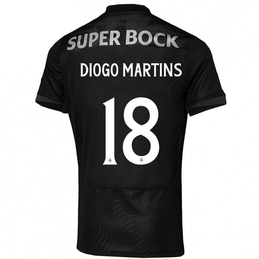 Danxen Kinderen Diogo Martins #18 Zwart Wit Uitshirt Uittenue 2025/26 T-Shirt