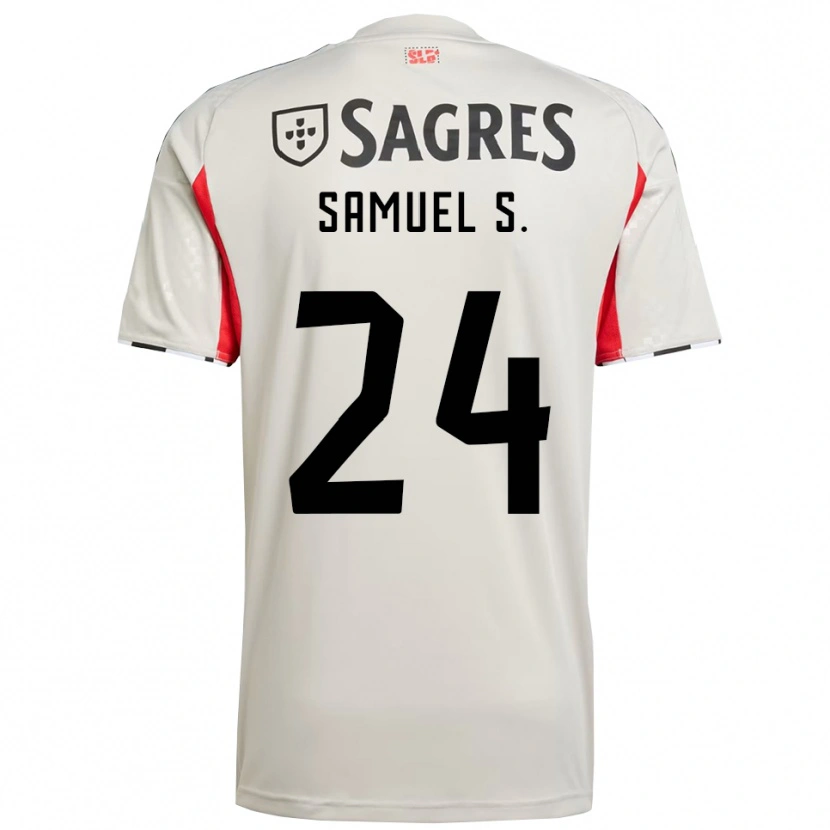 Danxen Kinderen Samuel Soares #24 Gebroken Wit Rood Uitshirt Uittenue 2025/26 T-Shirt