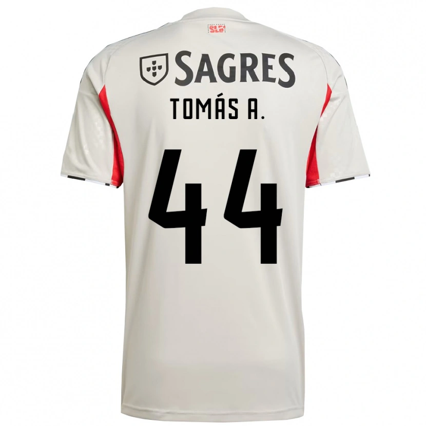 Danxen Kinderen Tomás Araújo #44 Gebroken Wit Rood Uitshirt Uittenue 2025/26 T-Shirt