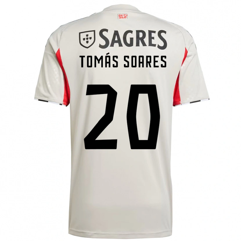 Danxen Kinderen Tomás Soares #20 Gebroken Wit Rood Uitshirt Uittenue 2025/26 T-Shirt