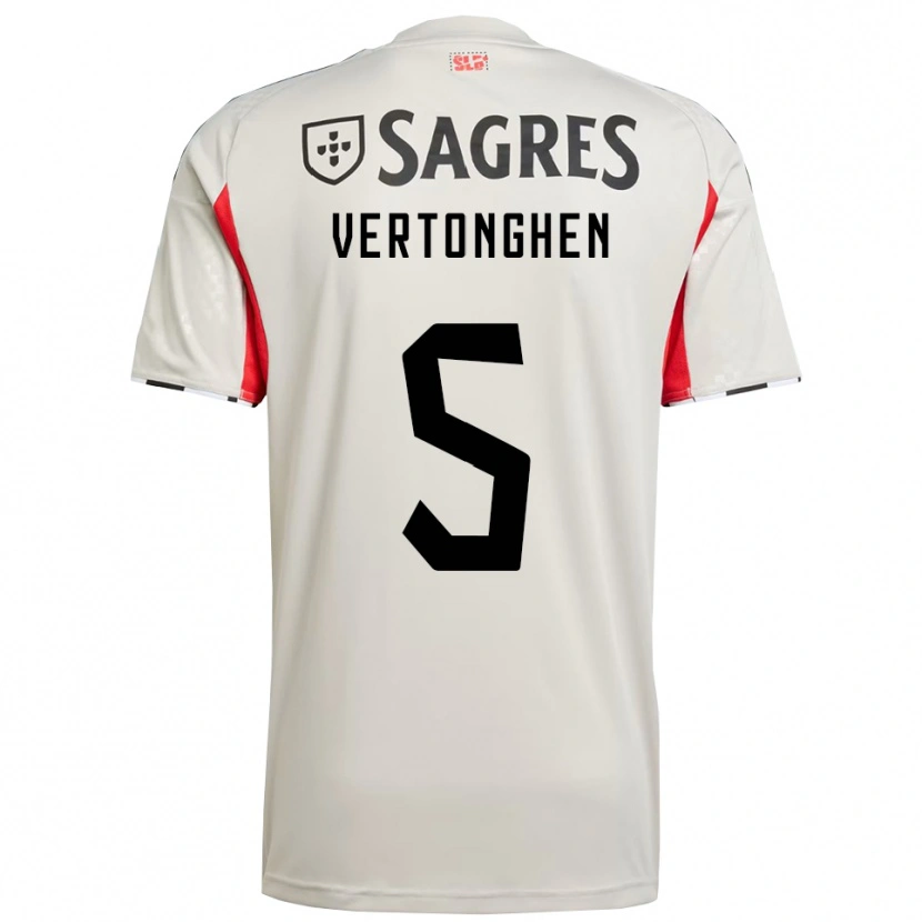 Danxen Kinderen Jan Vertonghen #5 Gebroken Wit Rood Uitshirt Uittenue 2025/26 T-Shirt
