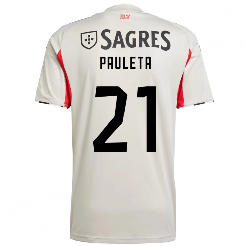 Danxen Kinderen Paula Domínguez Encinas #21 Gebroken Wit Rood Uitshirt Uittenue 2025/26 T-Shirt