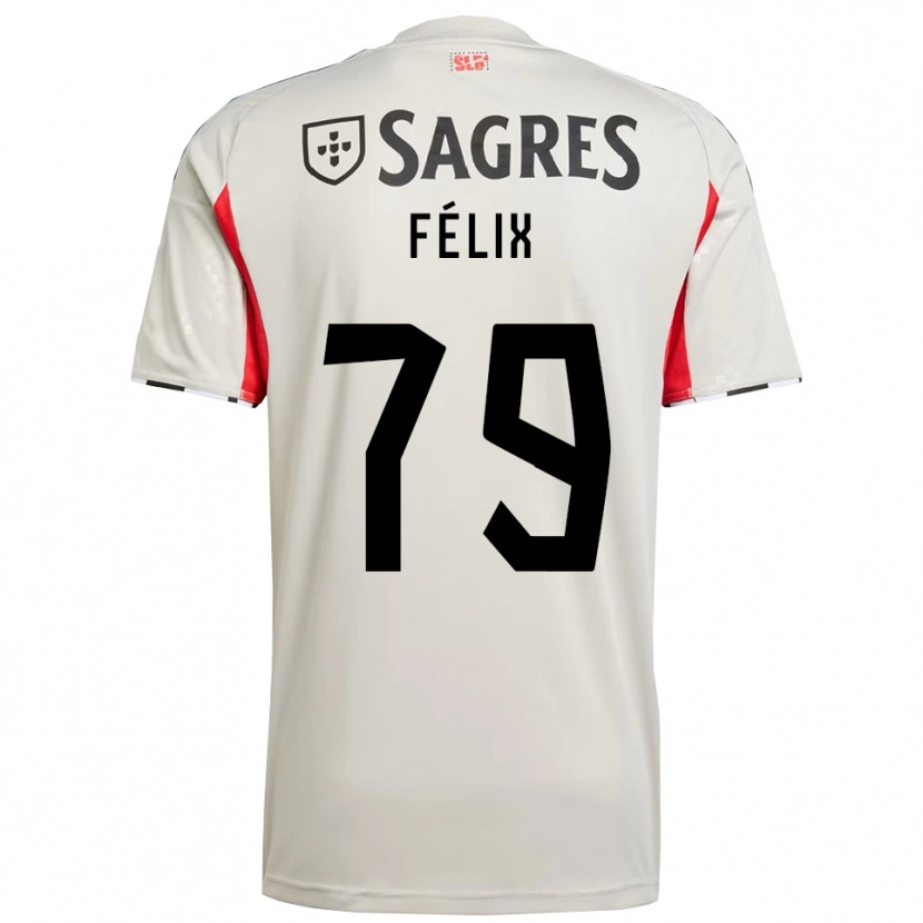 Danxen Kinderen Hugo Félix #79 Gebroken Wit Rood Uitshirt Uittenue 2025/26 T-Shirt