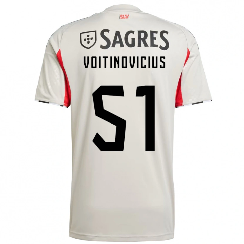 Danxen Kinderen Arnas Voitinovičius #51 Gebroken Wit Rood Uitshirt Uittenue 2025/26 T-Shirt