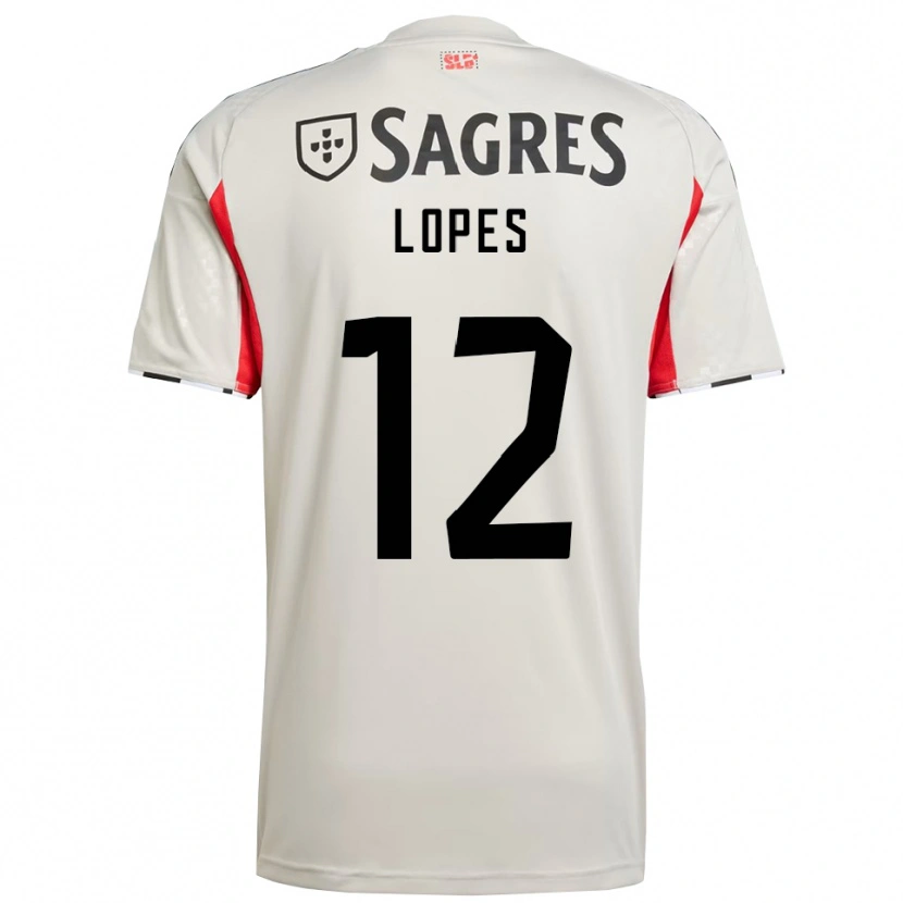 Danxen Kinderen Leonardo Lopes #12 Gebroken Wit Rood Uitshirt Uittenue 2025/26 T-Shirt