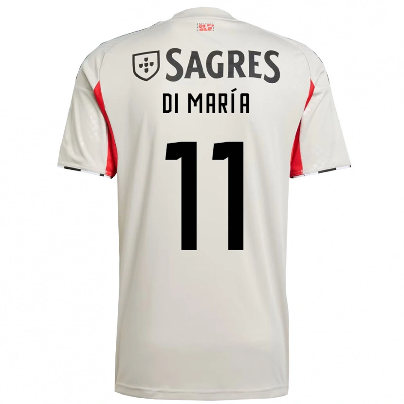 Danxen Kinderen Angel Di Maria #11 Gebroken Wit Rood Uitshirt Uittenue 2025/26 T-Shirt