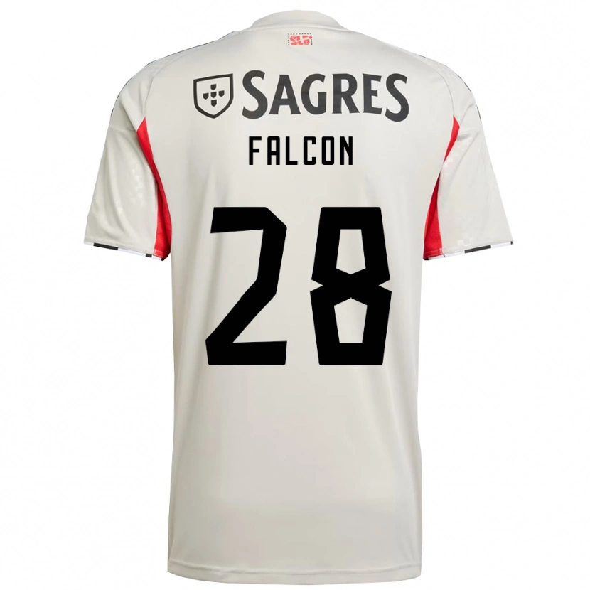 Danxen Kinderen Andrea Falcón #28 Gebroken Wit Rood Uitshirt Uittenue 2025/26 T-Shirt