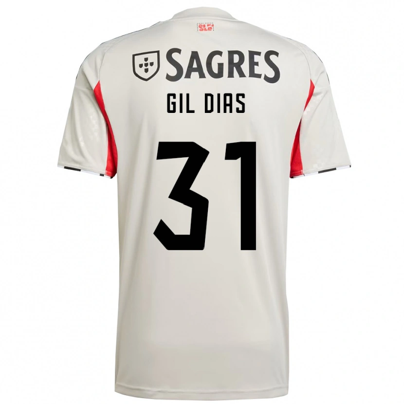 Danxen Kinderen Gil Dias #31 Gebroken Wit Rood Uitshirt Uittenue 2025/26 T-Shirt