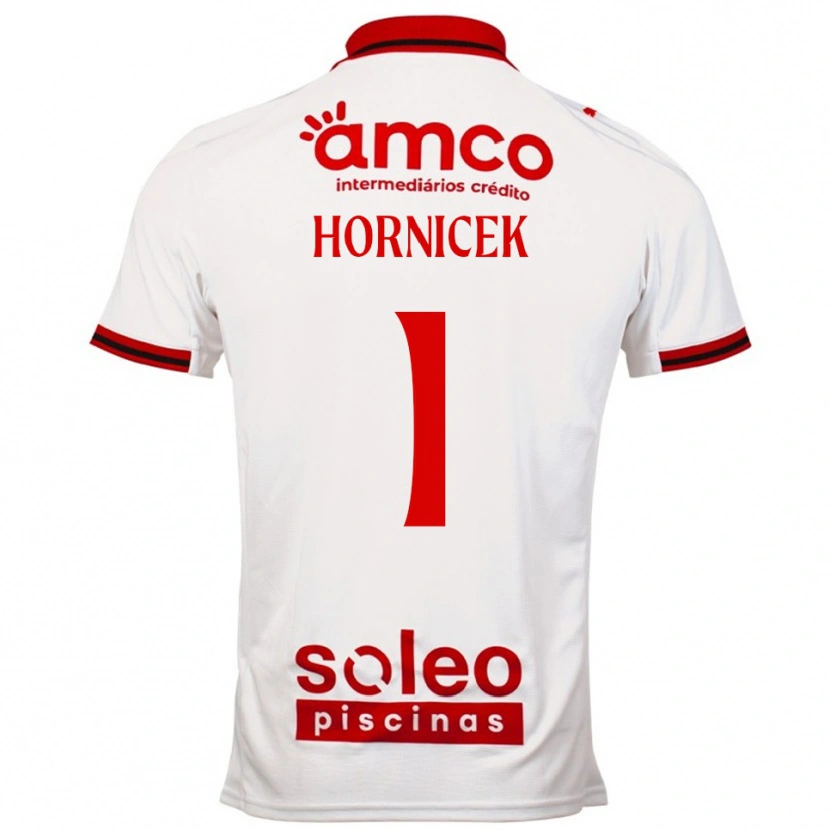 Danxen Kinderen Lukas Hornicek #1 Wit Rood Uitshirt Uittenue 2025/26 T-Shirt