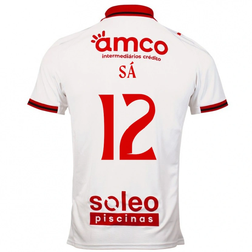 Danxen Kinderen Tiago Sá #12 Wit Rood Uitshirt Uittenue 2025/26 T-Shirt