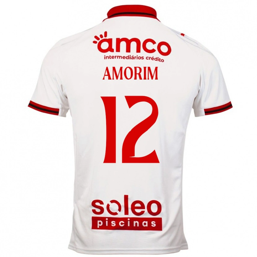 Danxen Kinderen Renato Amorim #12 Wit Rood Uitshirt Uittenue 2025/26 T-Shirt