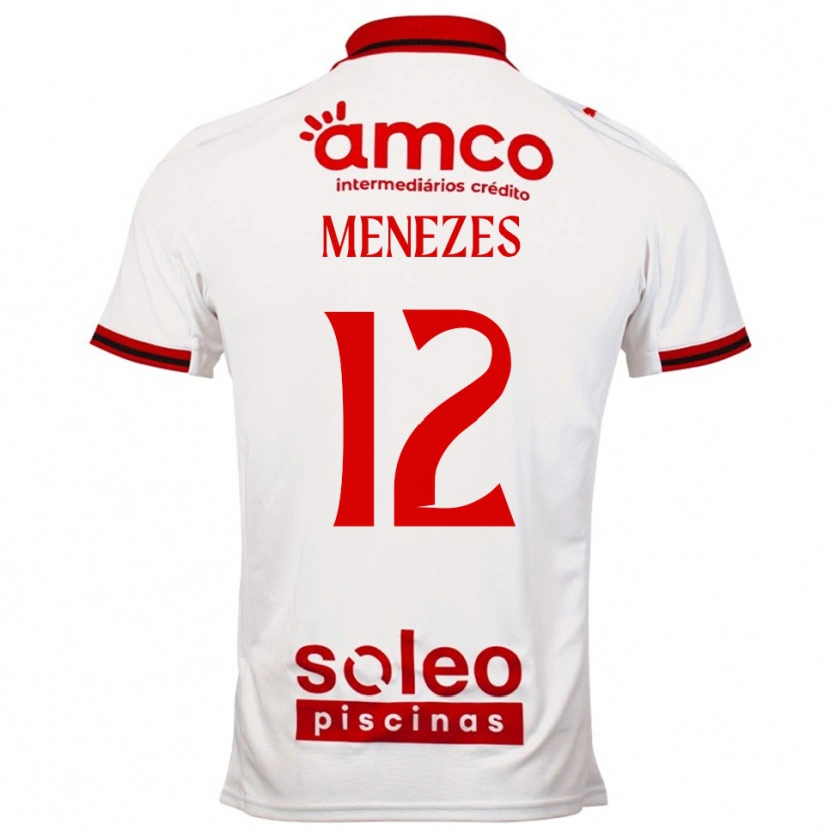 Danxen Kinderen Gabriel Menezes #12 Wit Rood Uitshirt Uittenue 2025/26 T-Shirt