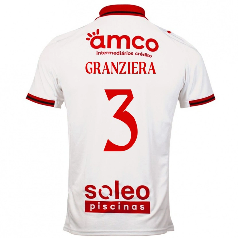 Danxen Kinderen Emanuele Granziera #3 Wit Rood Uitshirt Uittenue 2025/26 T-Shirt