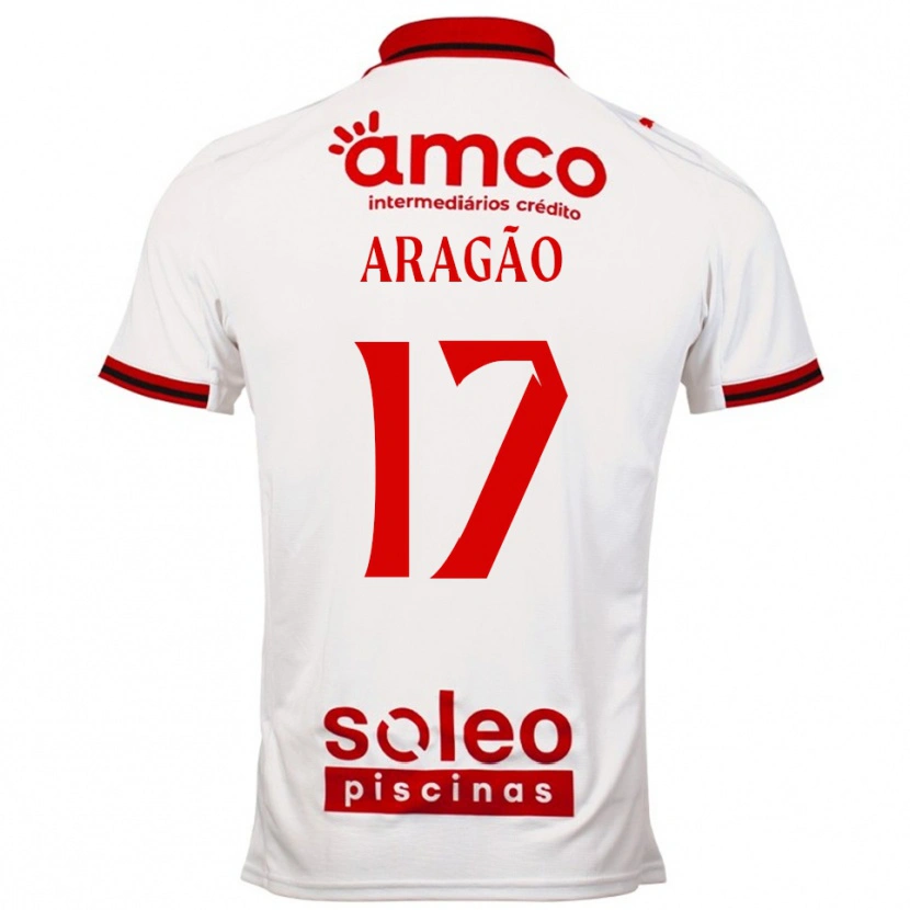 Danxen Kinderen João Aragão #17 Wit Rood Uitshirt Uittenue 2025/26 T-Shirt